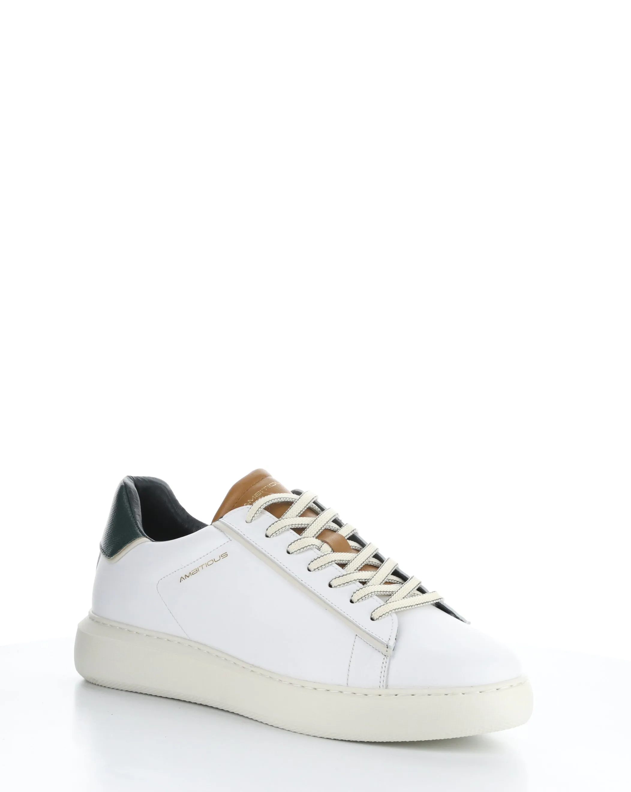 11677D WHITE/CAMEL/FOREST Lace-up Shoes