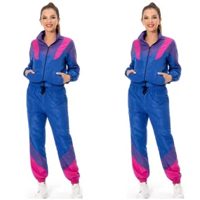 80s tracksuit women Women 80s Costume 2 Piece Windbreaker Outfits