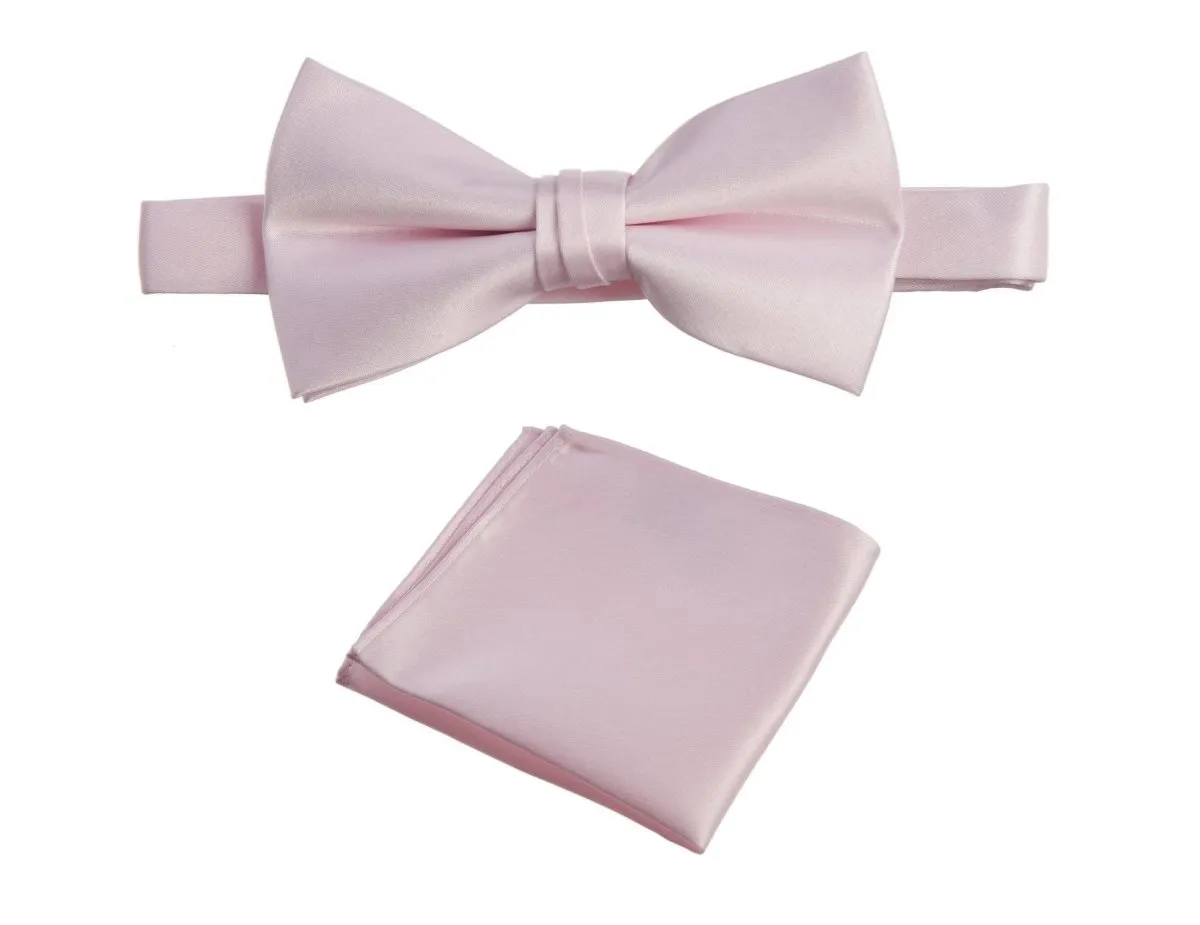 Pre-tied Bow Tie and Pocket Square Handkerchief Sets