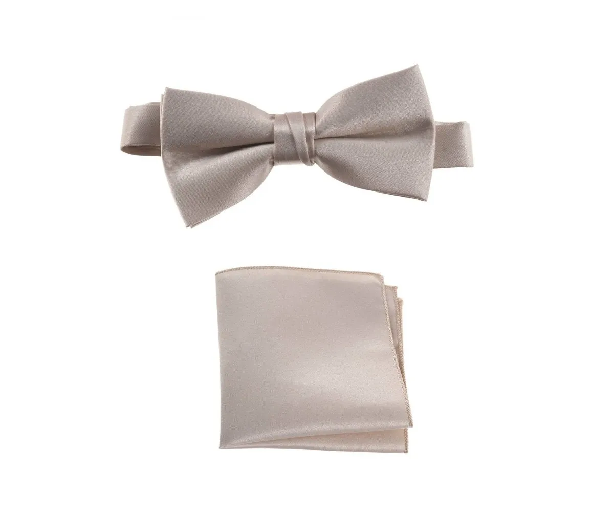 Pre-tied Bow Tie and Pocket Square Handkerchief Sets