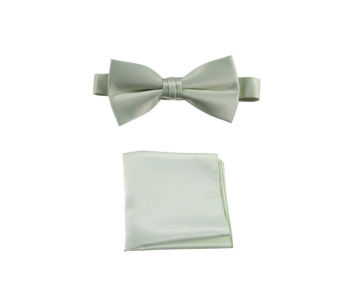 Pre-tied Bow Tie and Pocket Square Handkerchief Sets