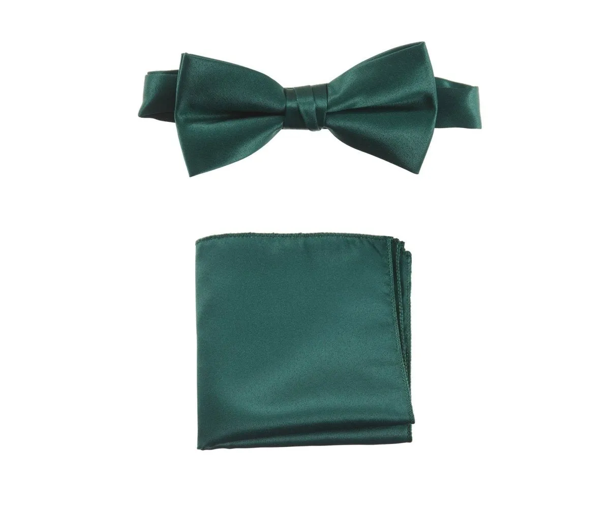 Pre-tied Bow Tie and Pocket Square Handkerchief Sets