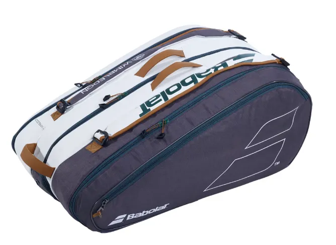 Babolat RH X12 Pure Wimbledon 12 pieces Racket Bag [White/Grey]