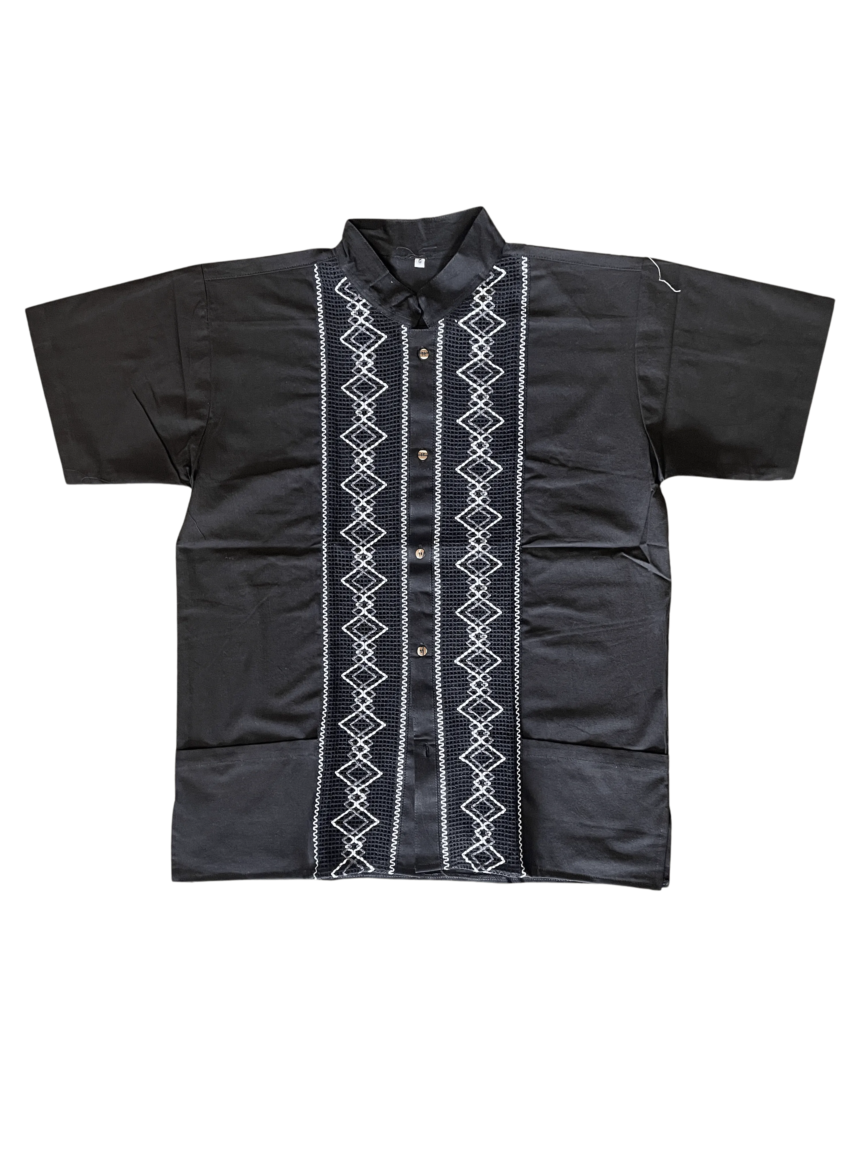 Black Guayabera Shirt