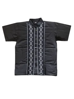 Black Guayabera Shirt