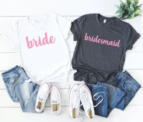 bridal party shirts - made of honor shirt -  bride shirt - bridal shirts - bridesmaid shirts - bridal party gift - bachelorette party shirts