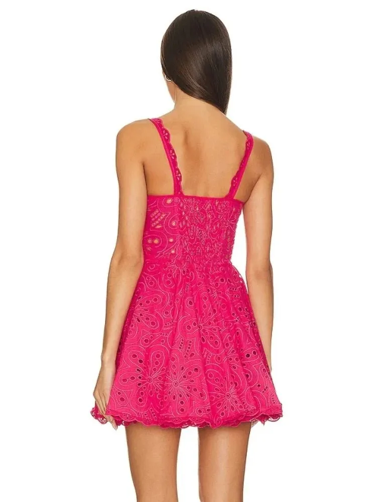 Broderie Anglaise Lace Mini Dress