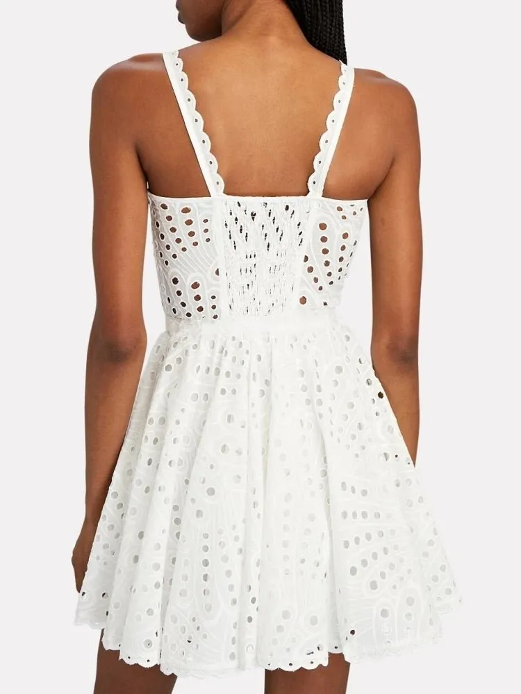 Broderie Anglaise Lace Mini Dress