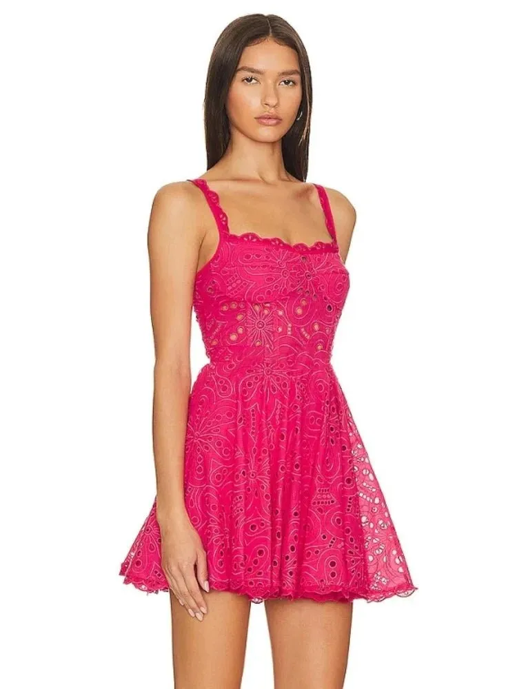 Broderie Anglaise Lace Mini Dress