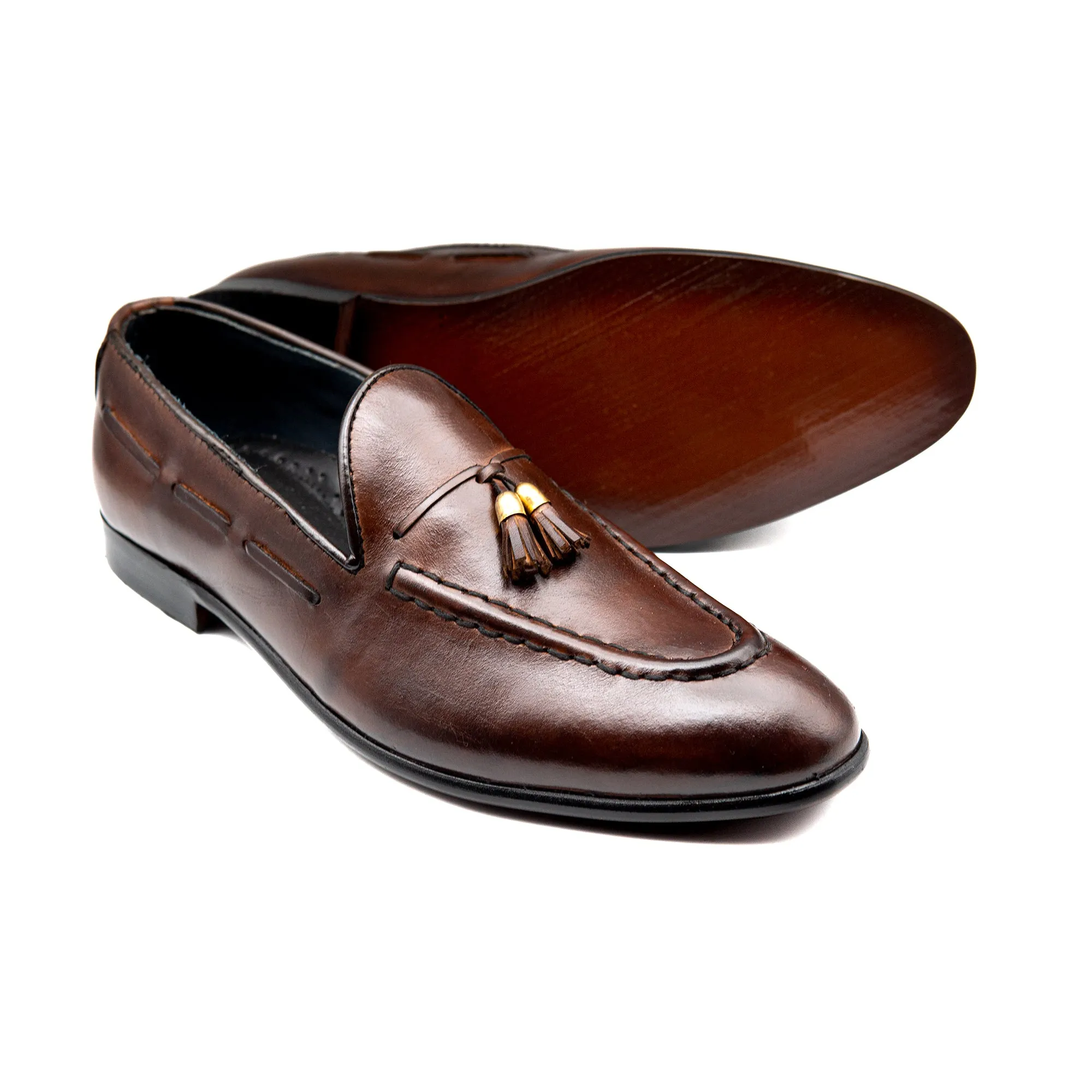 Brown Dual Tussle Executive Leather Shoes