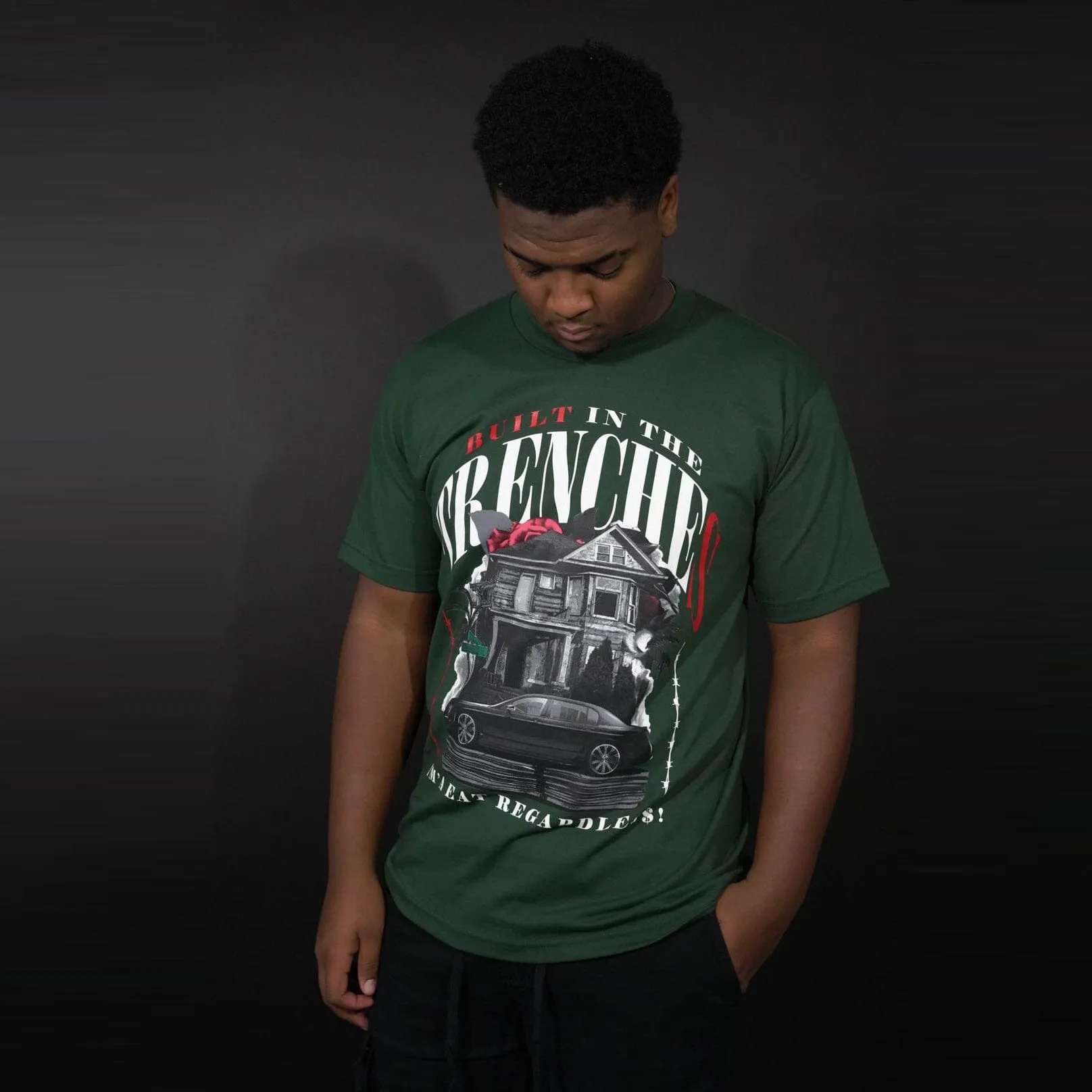 Built In The Trenches - Dark Green T-Shirt