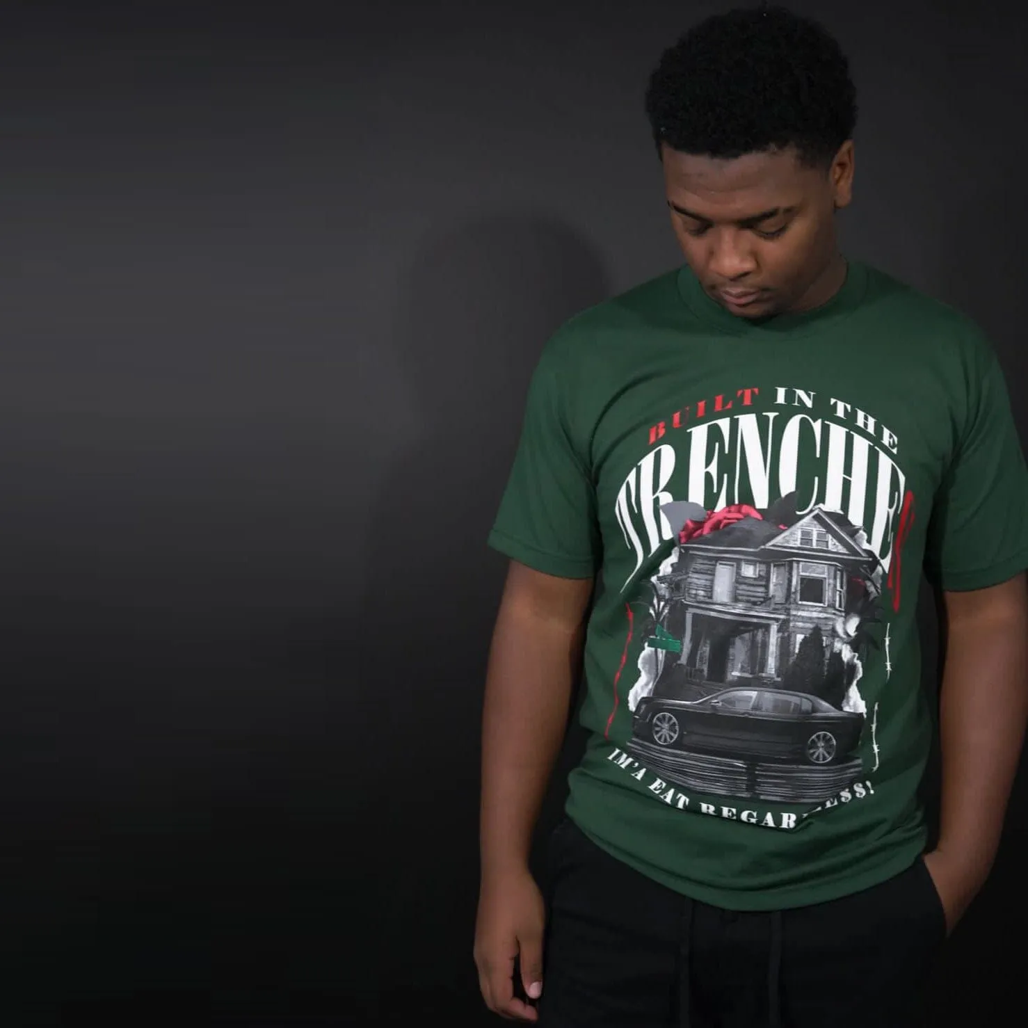 Built In The Trenches - Dark Green T-Shirt