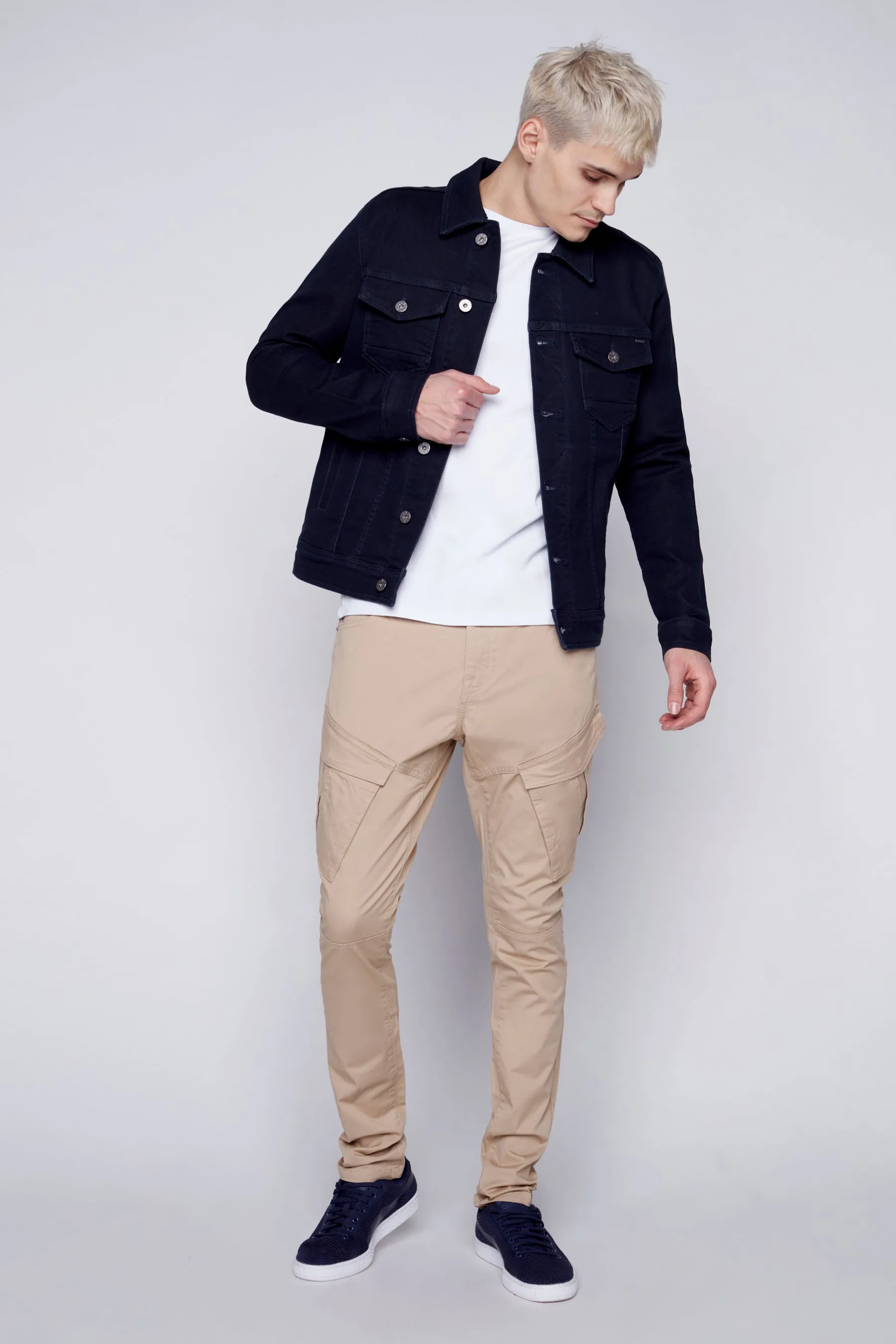 Slim Fit Classic Trucker Jacket - Navy