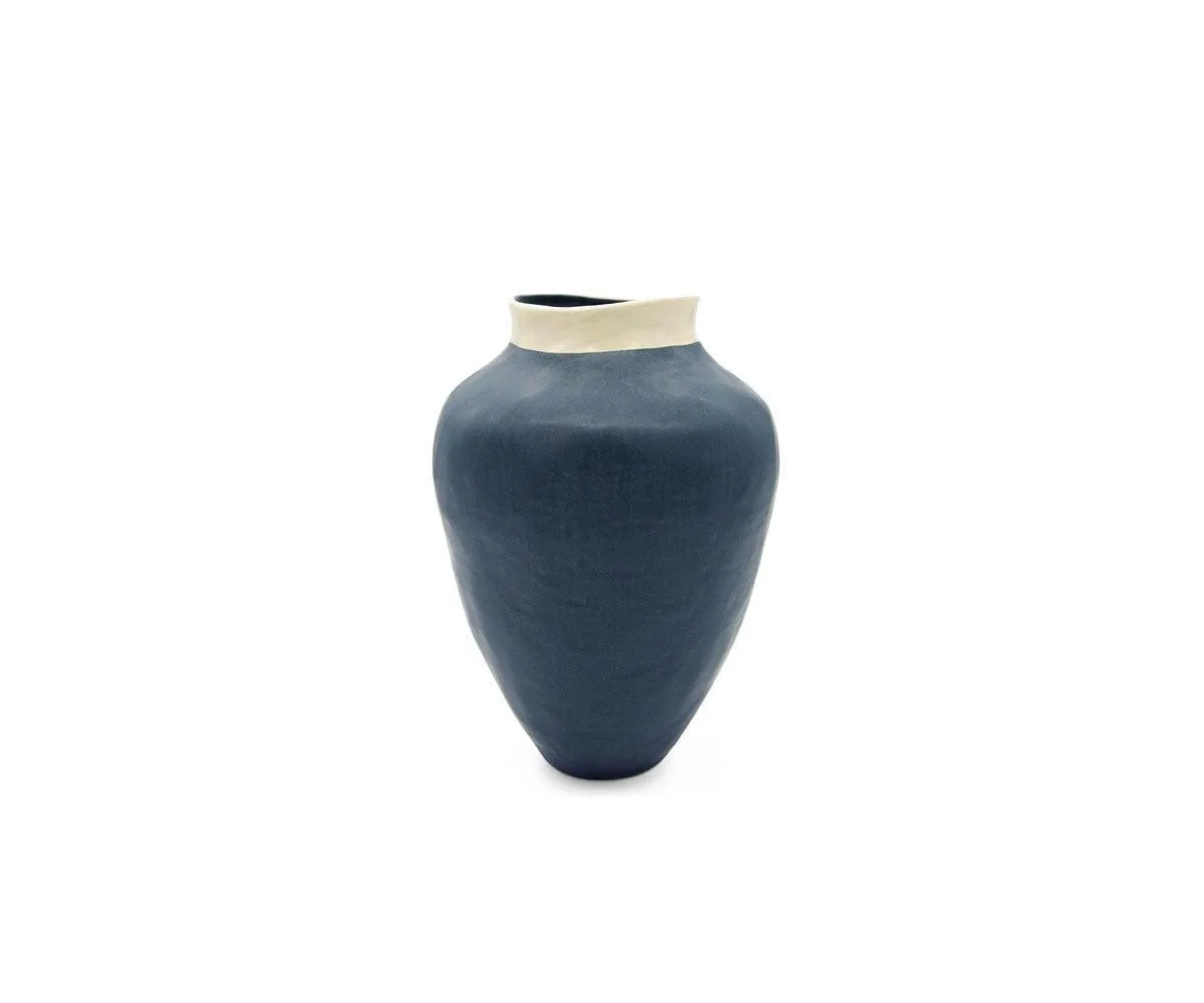 Ceramic Halo Vases - Navy