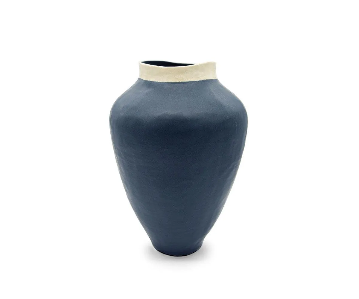 Ceramic Halo Vases - Navy