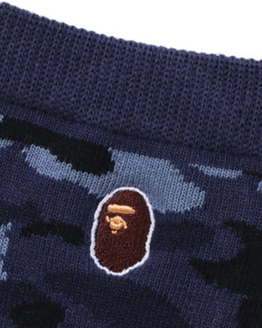 Color Camo Ape Head One Point Socks Navy Blue