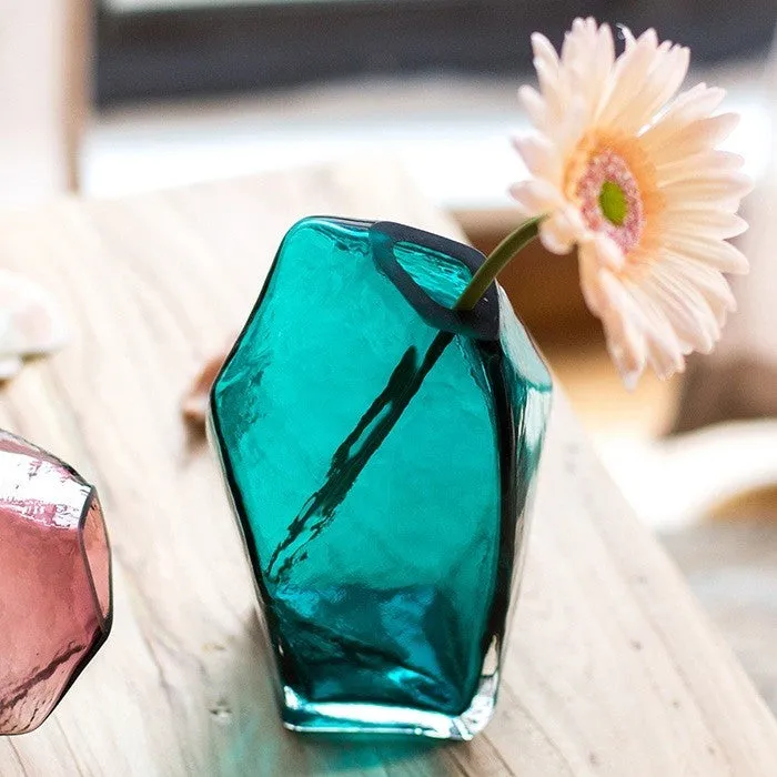 Colourful Faceted Glass Vases