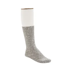 Cotton Slub Socks Men Grey White