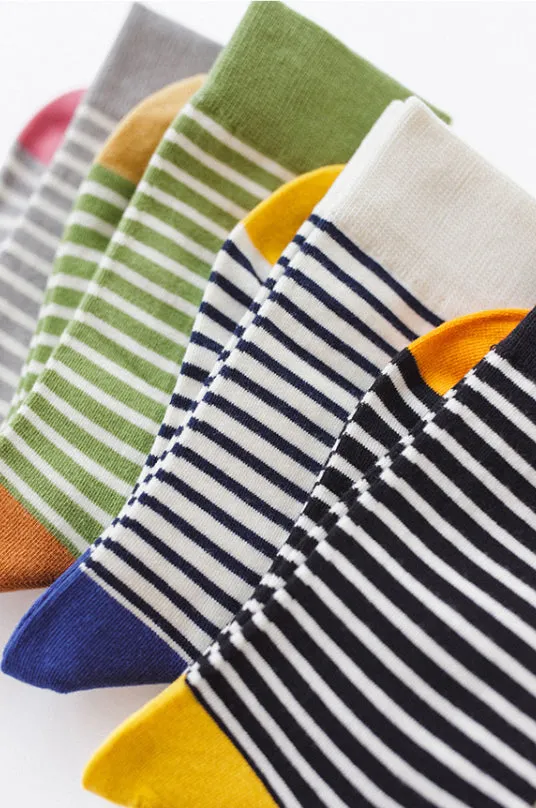 Crew Socks | French Stripes | Black