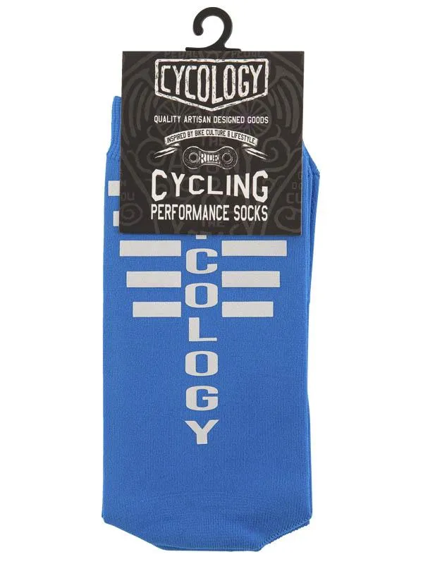 Cycology Reflective Logo Cycling Socks Blue