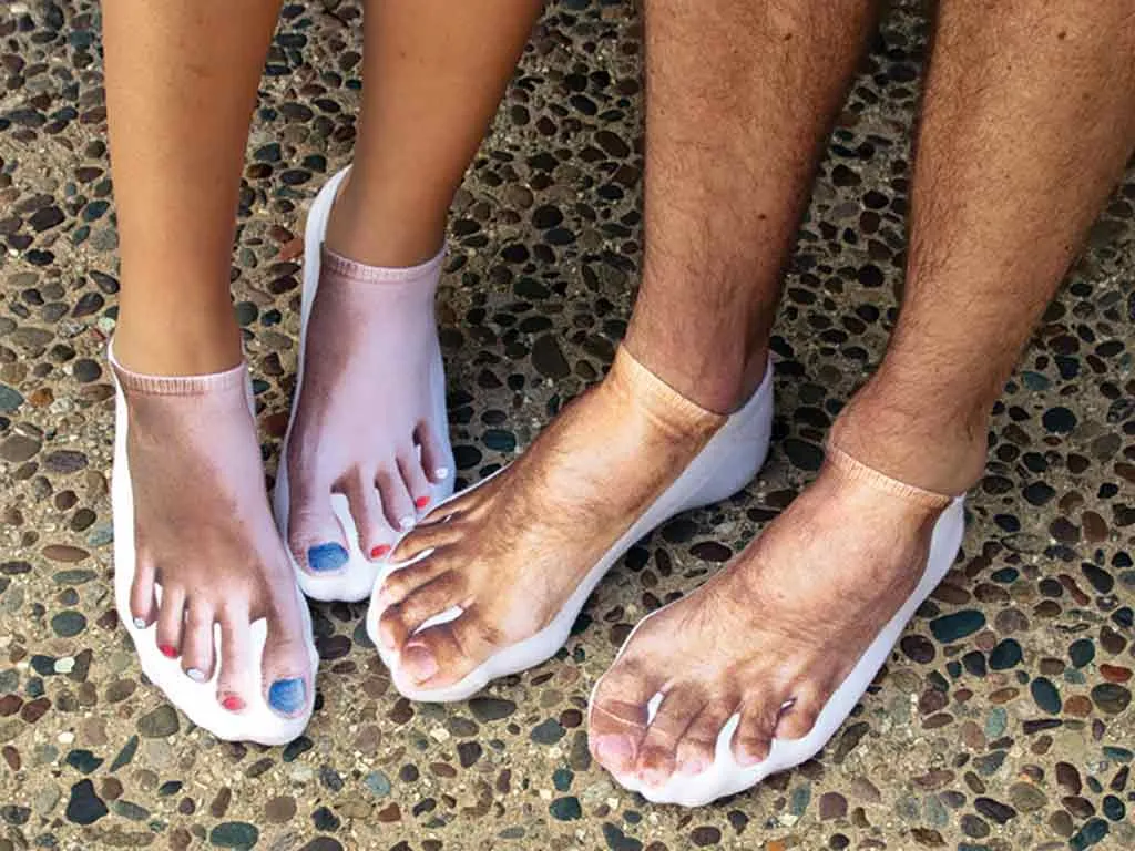 Funny Tan Line Feet Printed on Socks for Women