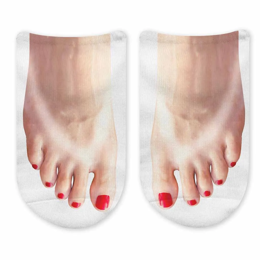 Funny Tan Line Feet Printed on Socks for Women