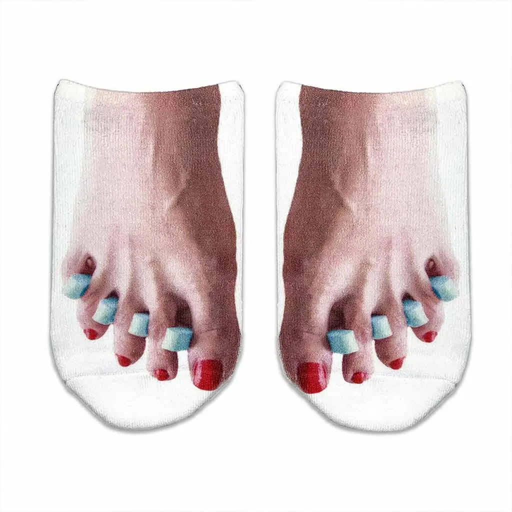 Funny Tan Line Feet Printed on Socks for Women