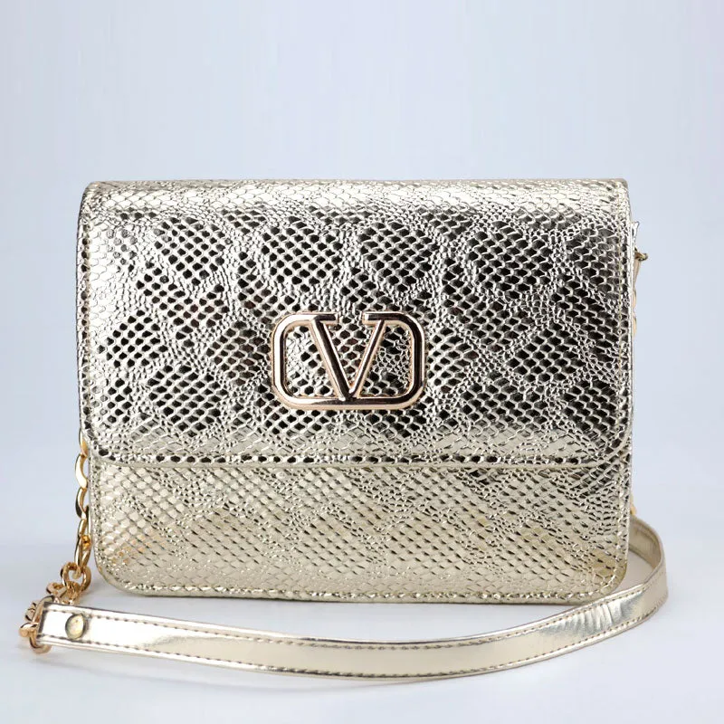 Gold Snakeskin Wristlet Luxury Shoulder Bags