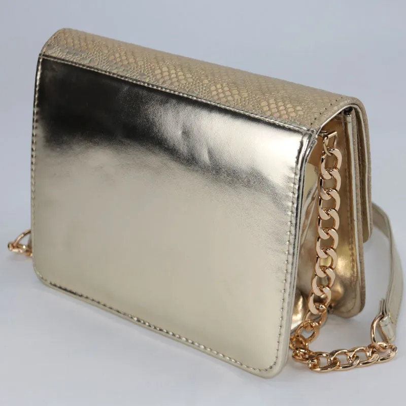 Gold Snakeskin Wristlet Luxury Shoulder Bags