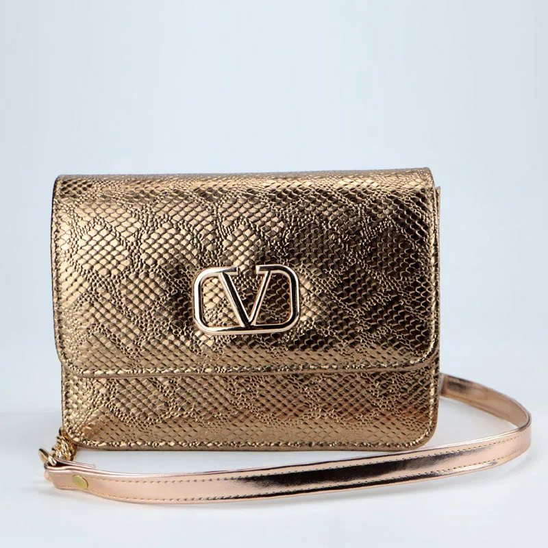 Gold Snakeskin Wristlet Luxury Shoulder Bags