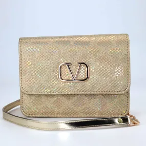 Gold Snakeskin Wristlet Luxury Shoulder Bags