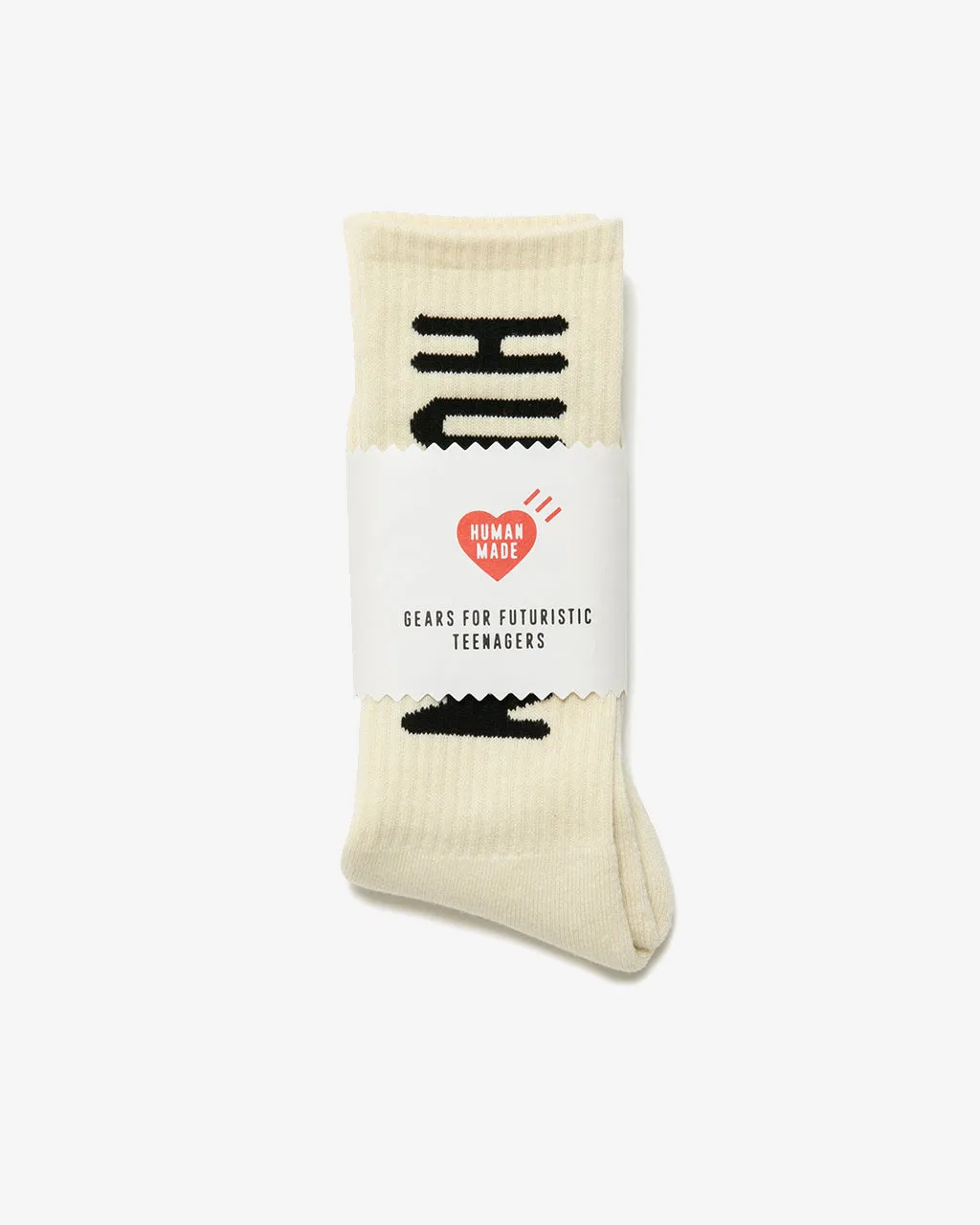 HM Logo Socks White