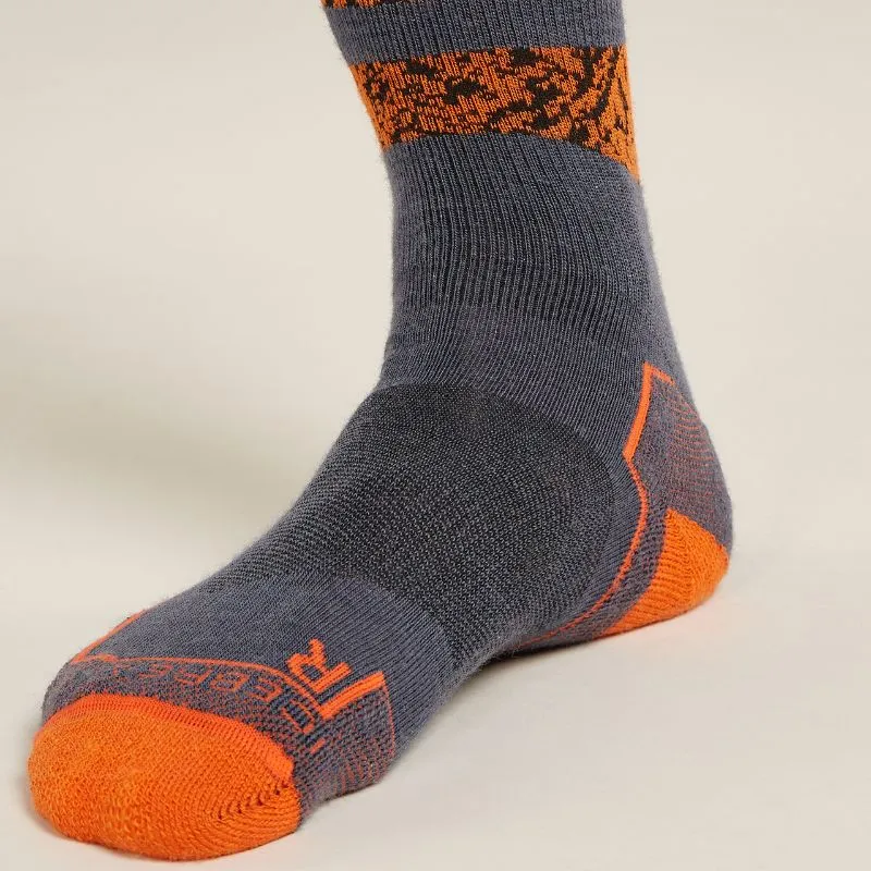 icebreaker Merino Men's Hike  Light Crew Socks Natural Summit - Graphite/Blaze/Black