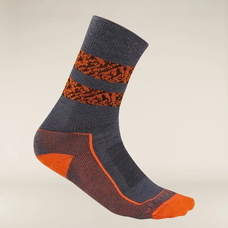 icebreaker Merino Men's Hike  Light Crew Socks Natural Summit - Graphite/Blaze/Black