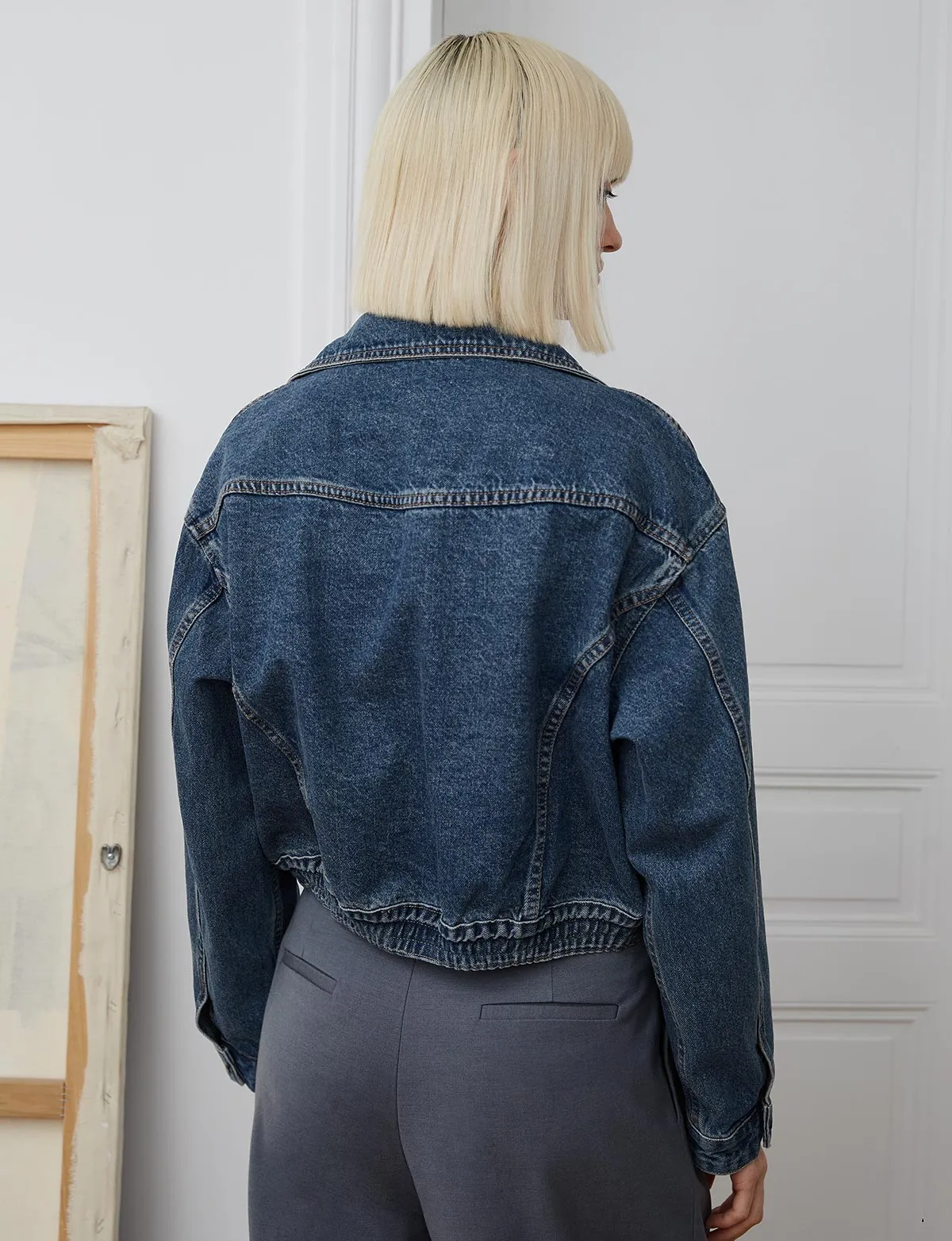 Pocket Denim Bomber Jacket