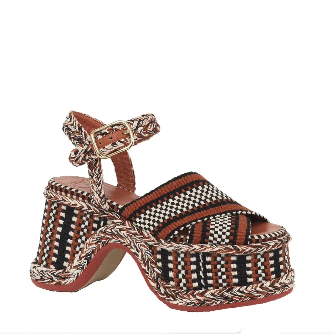 Meril High Heel  Sandal, Red Sand