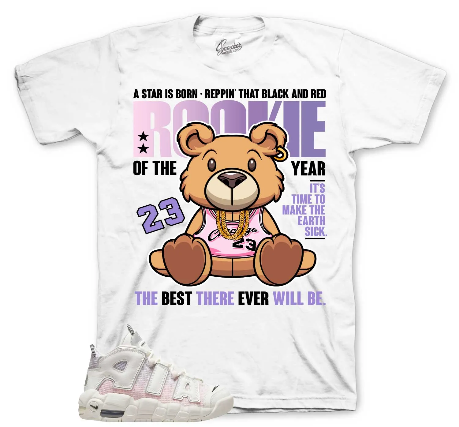 More Uptempo 96 Thank You Wilson Rookie Bear Shirt