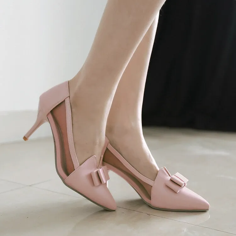 Pointed Toe Bowtie Women's High Heels Stiletto Pumps