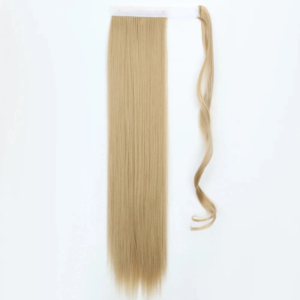 Pony Tail Fig Long Straight Ponytail Hair Synthetic Extensions Heat Resistant Hair 22 34inch Wrap Around Pony Hairpiece for Women