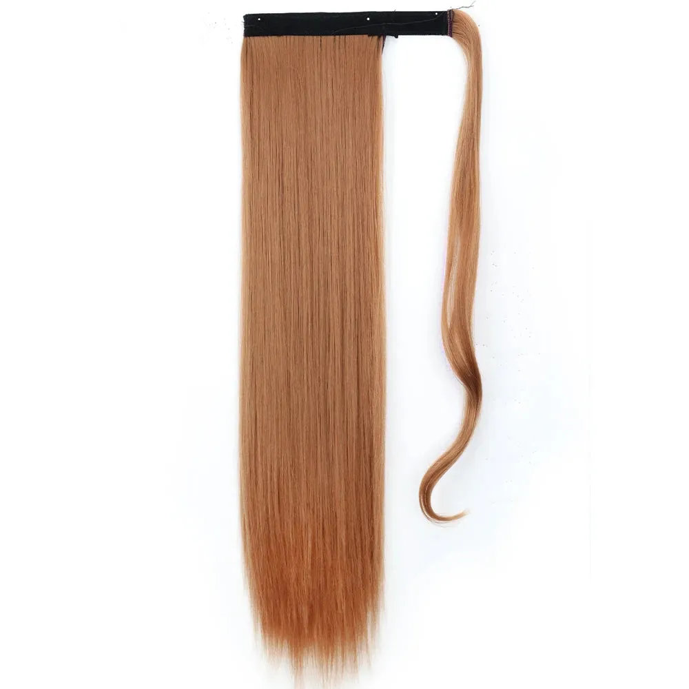 Pony Tail Fig Long Straight Ponytail Hair Synthetic Extensions Heat Resistant Hair 22 34inch Wrap Around Pony Hairpiece for Women