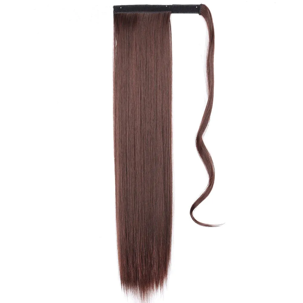 Pony Tail Fig Long Straight Ponytail Hair Synthetic Extensions Heat Resistant Hair 22 34inch Wrap Around Pony Hairpiece for Women