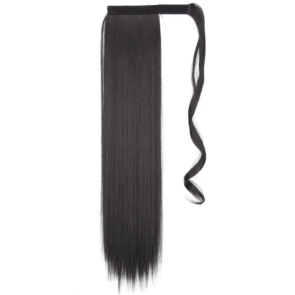 Pony Tail Fig Long Straight Ponytail Hair Synthetic Extensions Heat Resistant Hair 22 34inch Wrap Around Pony Hairpiece for Women