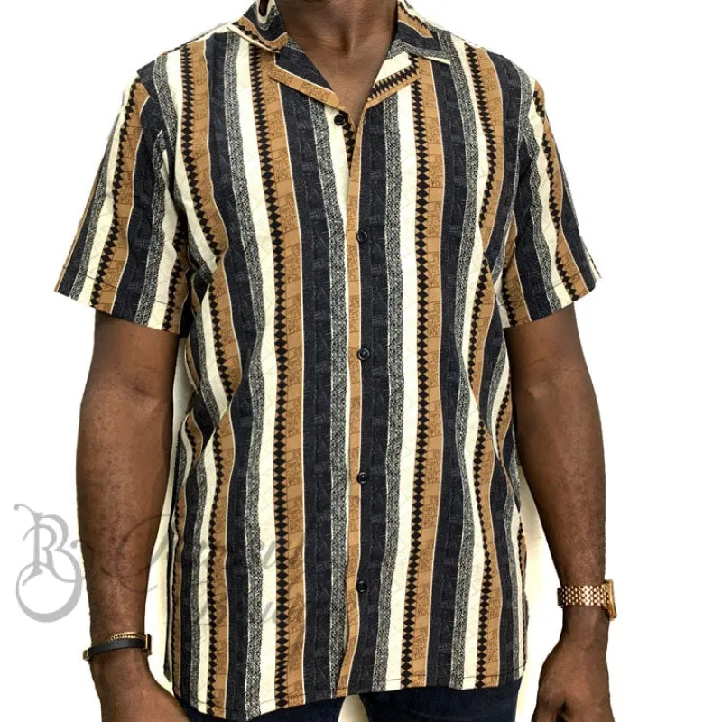 Nino Ropa Cuba striped Shirt | Brown