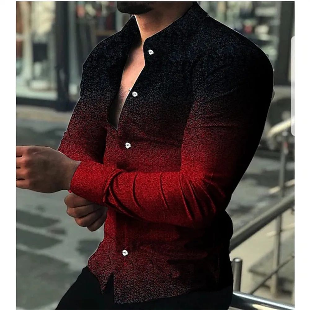 Fashion Men Single Breasted Casual Shirt