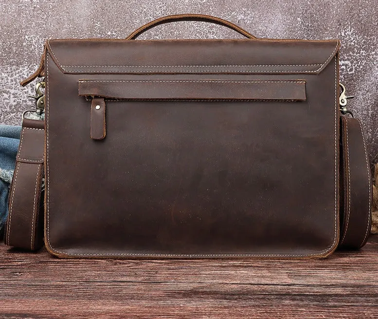 Retro Trend Cross-Body Bags Leather Briefcase