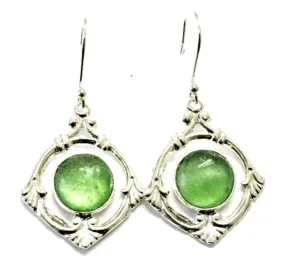 Roman glass earrings Israeli jewelry sterling silver earring