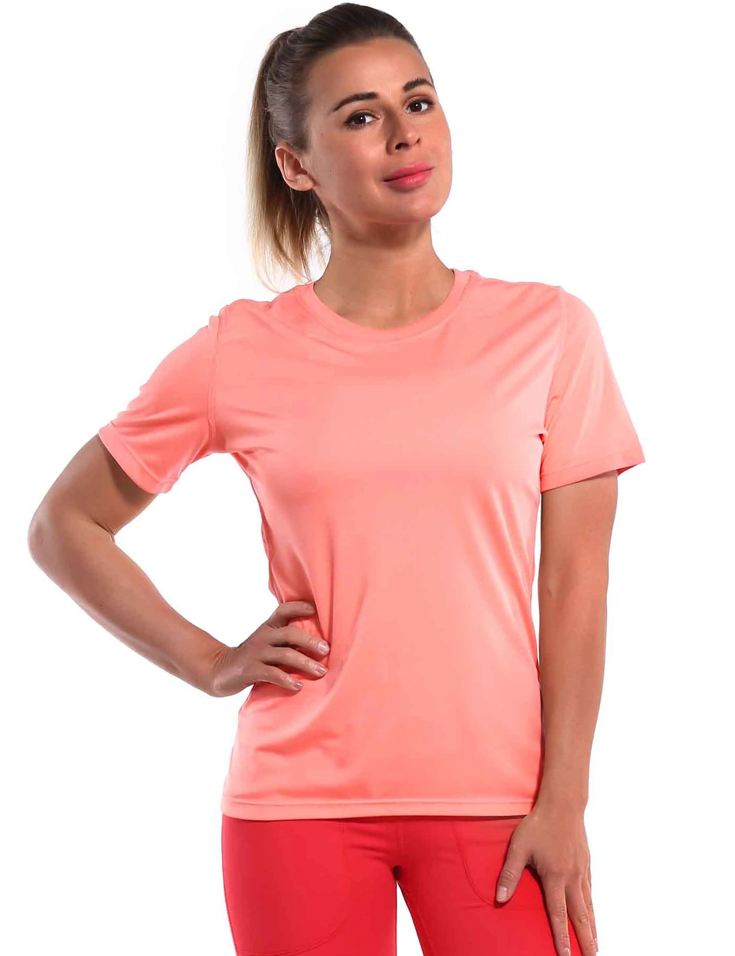 Short Sleeve Athletic Shirts coral_yogastudio