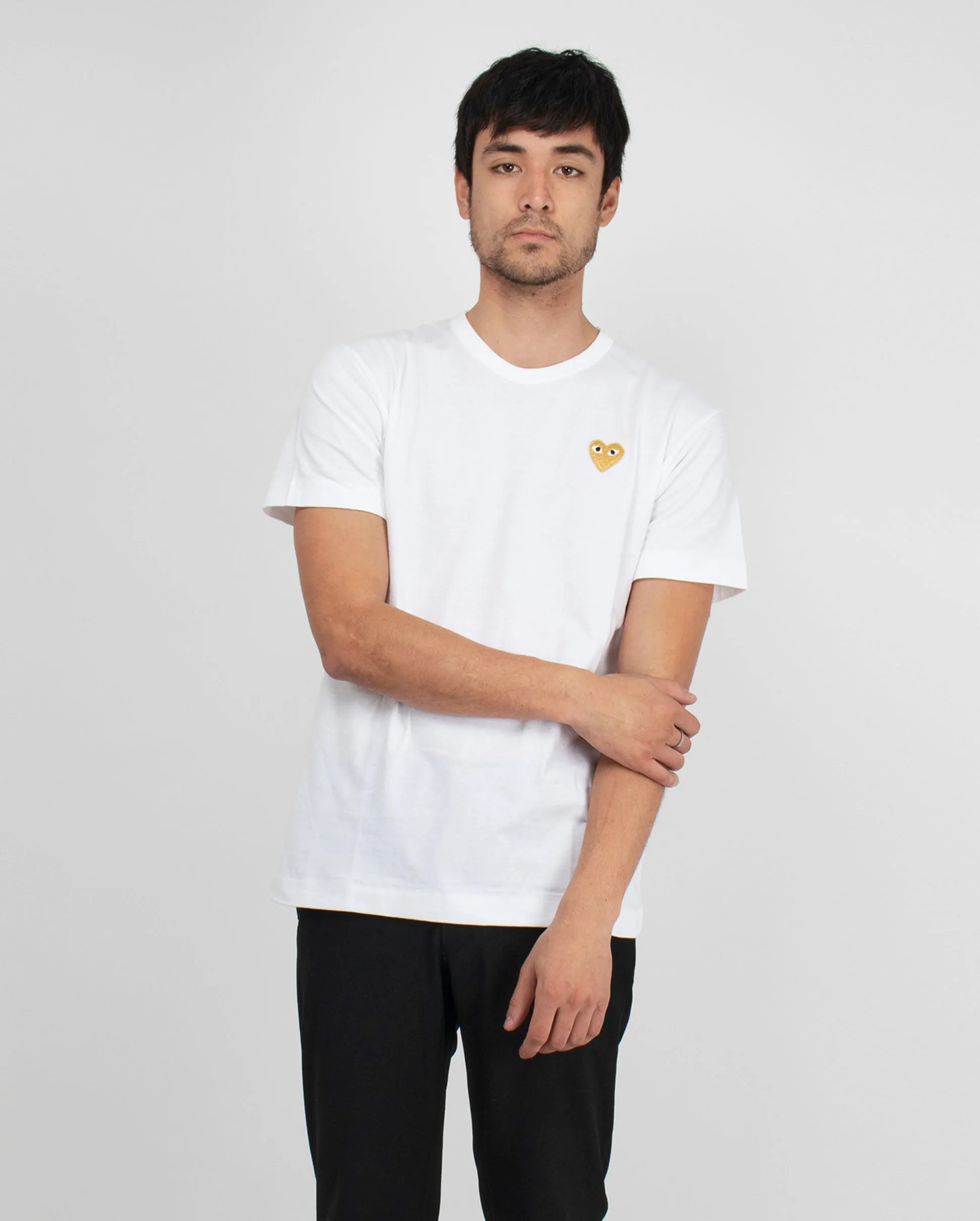 T216 GOLD HEART T-SHIRT / WHITE