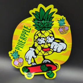 Top Bar 3.5g Skating Pineapple Mylar Bags Die Cut