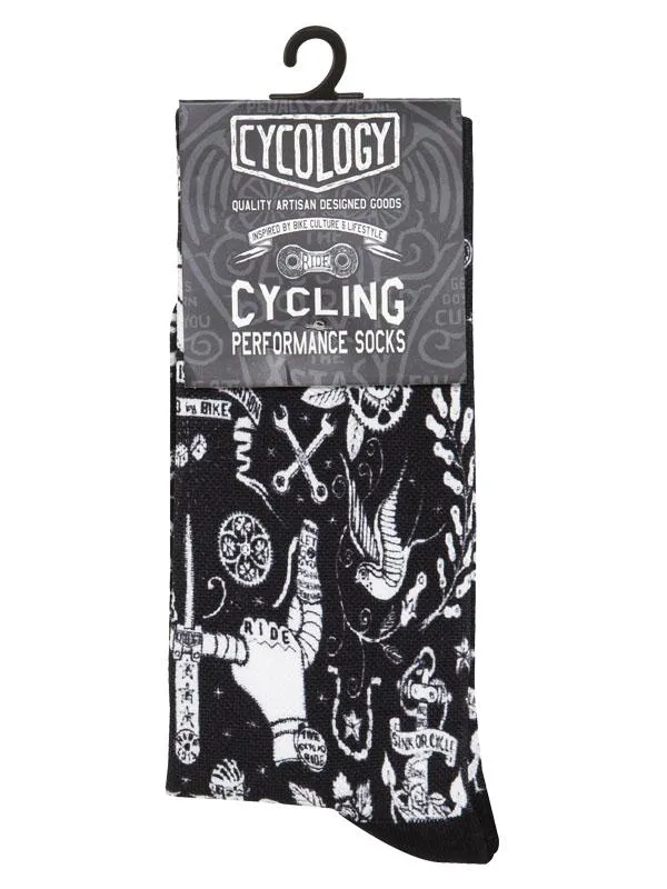 Velo Tattoo Cycling Socks